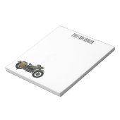 軍隊クルーザーのモーターサイクルイラストレーション ノートパッド (回転)