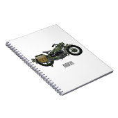 軍隊クルーザーのモーターサイクルイラストレーション ノートブック (右側)