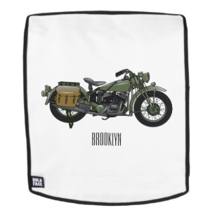 軍隊クルーザーのモーターサイクルイラストレーション バックパック