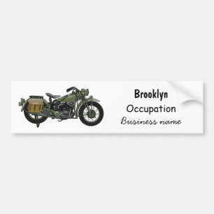 軍隊クルーザーのモーターサイクルイラストレーション バンパーステッカー
