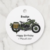 軍隊クルーザーのモーターサイクルイラストレーション フェイバータグ (裏面)