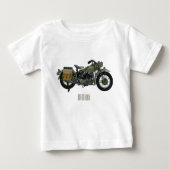 軍隊クルーザーのモーターサイクルイラストレーション ベビーTシャツ (正面)