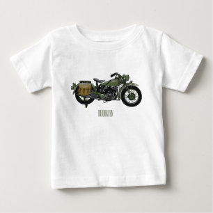 軍隊クルーザーのモーターサイクルイラストレーション ベビーTシャツ