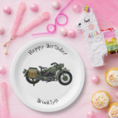 軍隊クルーザーのモーターサイクルイラストレーション ペーパープレート (パーティー)