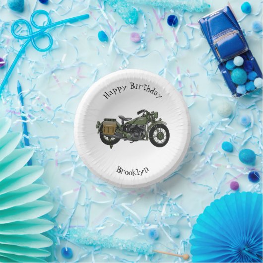 軍隊クルーザーのモーターサイクルイラストレーション ペーパーボウル (パーティー)