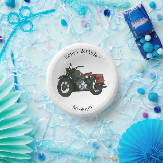 軍隊クルーザーのモーターサイクルイラストレーション ペーパーボウル (パーティー)