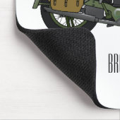 軍隊クルーザーのモーターサイクルイラストレーション マウスパッド (コーナー)