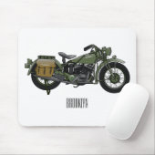 軍隊クルーザーのモーターサイクルイラストレーション マウスパッド (マウス)