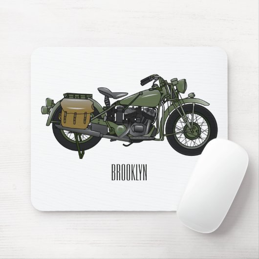 軍隊クルーザーのモーターサイクルイラストレーション マウスパッド (マウス)