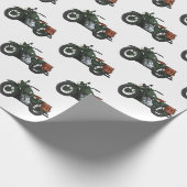 軍隊クルーザーのモーターサイクルイラストレーション ラッピングペーパー (角)