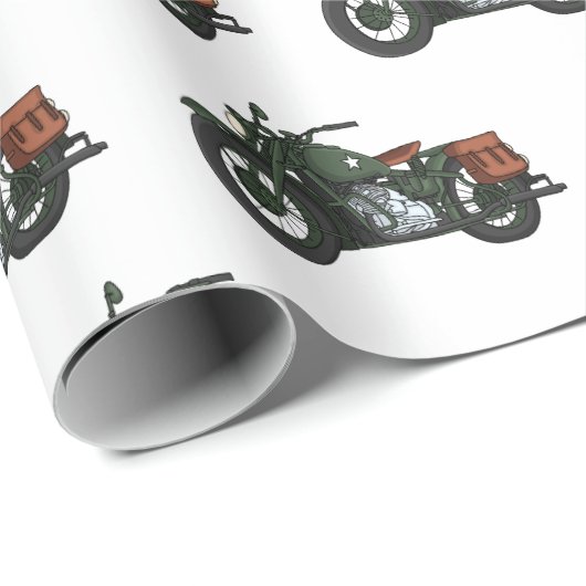 軍隊クルーザーのモーターサイクルイラストレーション ラッピングペーパー (ロールコーナー)