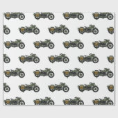 軍隊クルーザーのモーターサイクルイラストレーション ラッピングペーパー (フラット)