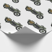 軍隊クルーザーのモーターサイクルイラストレーション ラッピングペーパー (角)