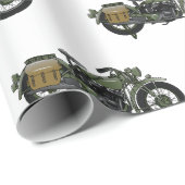 軍隊クルーザーのモーターサイクルイラストレーション ラッピングペーパー (ロールコーナー)