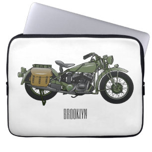 軍隊クルーザーのモーターサイクルイラストレーション ラップトップスリーブ