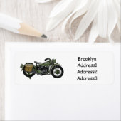 軍隊クルーザーのモーターサイクルイラストレーション ラベル (インサイチュ)