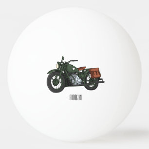 軍隊クルーザーのモーターサイクルイラストレーション 卓球ボール