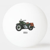 軍隊クルーザーのモーターサイクルイラストレーション 卓球ボール (裏面)