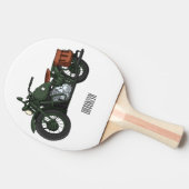 軍隊クルーザーのモーターサイクルイラストレーション 卓球ラケット (横)