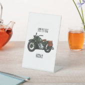 軍隊クルーザーのモーターサイクルイラストレーション 台座サイン (インサイチュ)