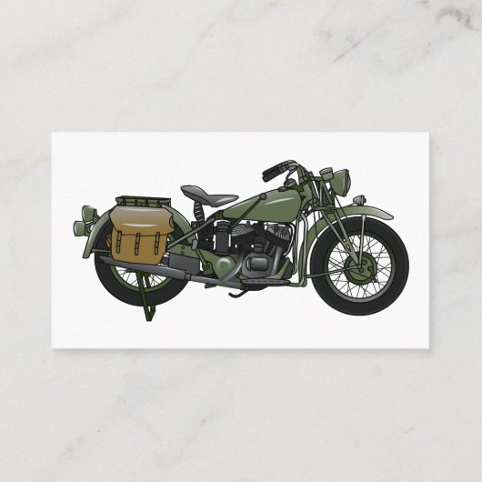 軍隊クルーザーのモーターサイクルイラストレーション 名刺 (裏面)