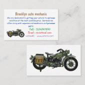 軍隊クルーザーのモーターサイクルイラストレーション 名刺 (正面/裏面)