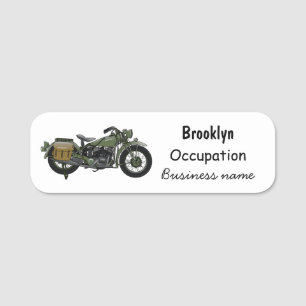 軍隊クルーザーのモーターサイクルイラストレーション 名札