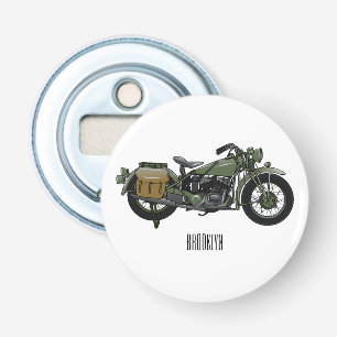 軍隊クルーザーのモーターサイクルイラストレーション 栓抜き