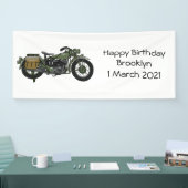 軍隊クルーザーのモーターサイクルイラストレーション 横断幕 (トレードショー)