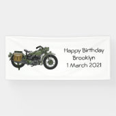 軍隊クルーザーのモーターサイクルイラストレーション 横断幕 (横)