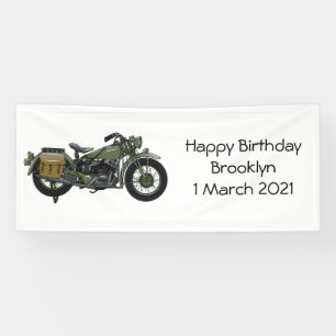 軍隊クルーザーのモーターサイクルイラストレーション 横断幕