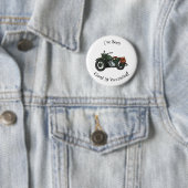 軍隊クルーザーのモーターサイクルイラストレーション 缶バッジ (インサイチュ)