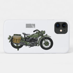 軍隊クルーザーのモーターサイクルイラストレーション iPhone 11 ケース