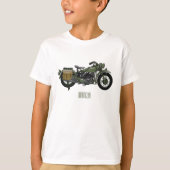 軍隊クルーザーのモーターサイクルイラストレーション Tシャツ (正面)