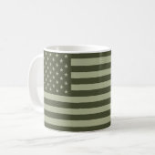 軍隊グリーンアメリカ国旗USA コーヒーマグカップ (正面左)