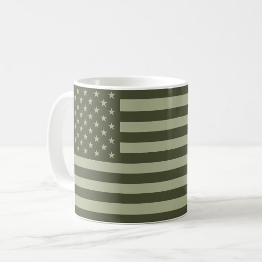 軍隊グリーンアメリカ国旗USA コーヒーマグカップ (正面左)