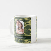 軍隊グリーンウッドランドカモフラージュ コーヒーマグカップ (正面左)