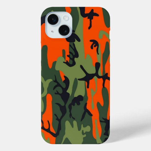 軍隊グリーンオレンジカモフラージコモアーミープリント Case-Mate iPhoneケース (裏面)