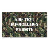 軍隊グリーンカモフラージパターン マグネット名刺 (正面)