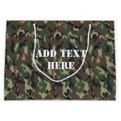 軍隊グリーンカモフラージパターン ラージペーパーバッグ (正面)