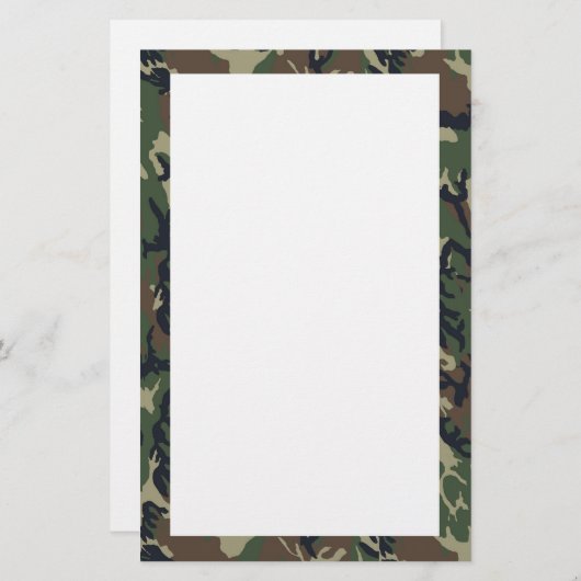 軍隊グリーンカモフラージパターン 便箋 (正面/裏面)