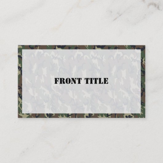 軍隊グリーンカモフラージパターン 名刺 (正面)