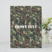軍隊グリーンカモフラージパターン 招待状 (スタンド正面)