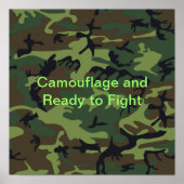軍隊グリーンカモフラージュが小さな戦いに準備完了 ポスター (正面)