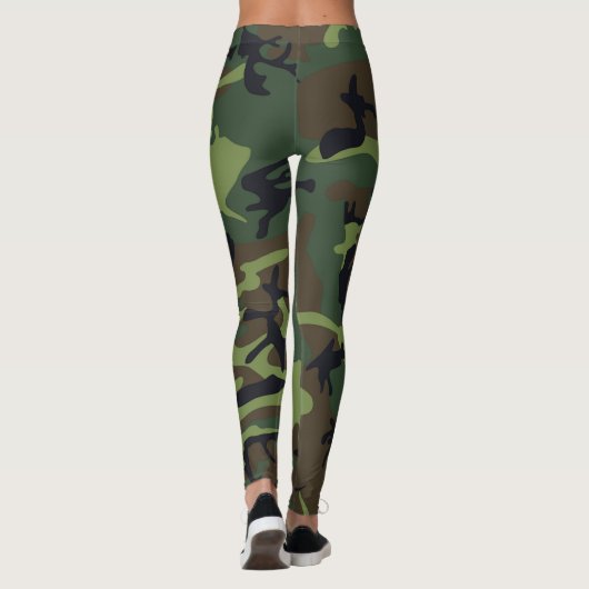 軍隊グリーンカモフラージュ女子レギンス レギンス (裏面)