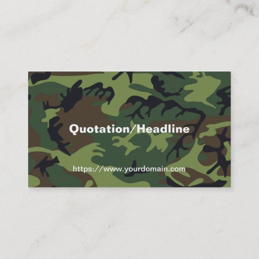 軍隊グリーンカモフラージュ 名刺 (裏面)