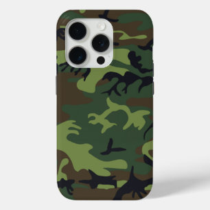 軍隊グリーンカモフラージュ iPhone 15 PROケース
