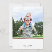 軍隊グリーンダブルサイドホリデーフォトカード シーズンカード (裏面)