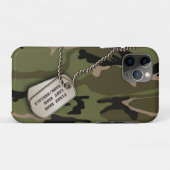 軍隊グリーン迷彩柄(犬用ラベル) Case-Mate iPhoneケース (裏面(横))