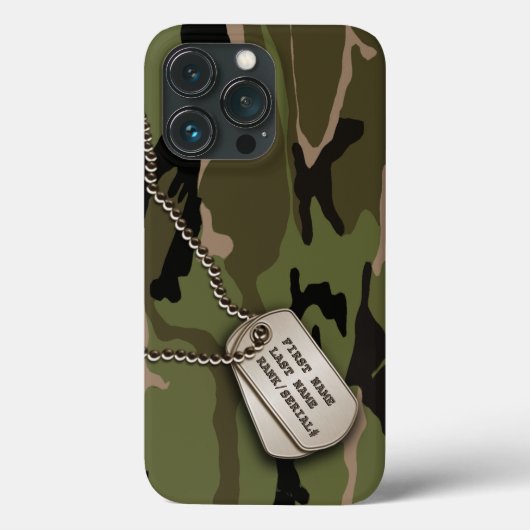 軍隊グリーン迷彩柄(犬用ラベル) Case-Mate iPhoneケース (裏面)